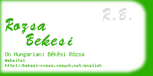 rozsa bekesi business card